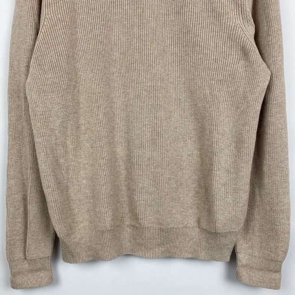 Brooks‎ Brothers Mens Sweater Size XL Supima Cotton 1/4 Zip Knit Pullover Tan - Picture 3 of 9